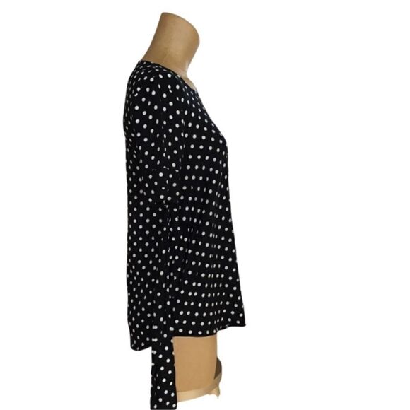 Isabella Oliver black polka dot top maternity with waist tie - Picture 3 of 9